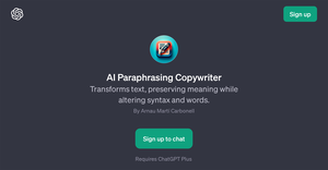 AI Paraphrasing Copywriter