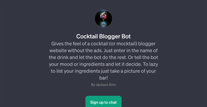 Cocktail Blogger Bot