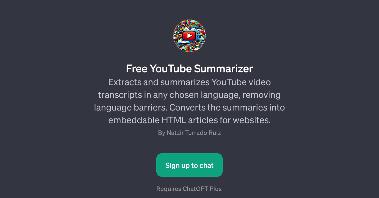 Free YouTube Summarizer image