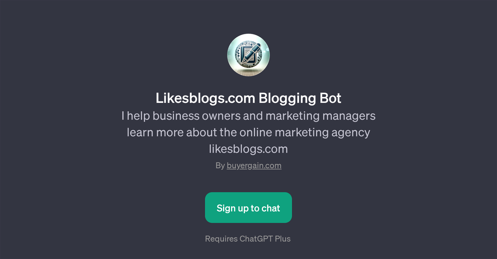 Likesblogs.com Blogging Bot image