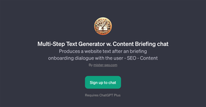 Multi-Step Text Generator w. Content Briefing chat