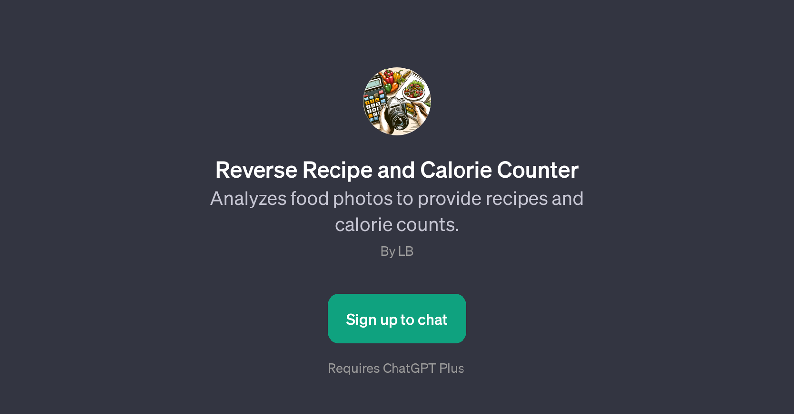 Reverse Recipe and Calorie Counter image