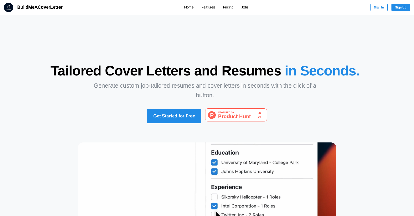 BuildMeACoverLetter image