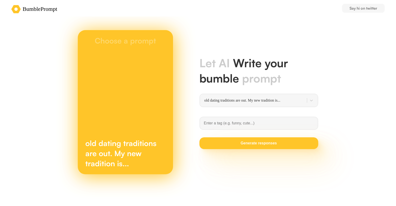 Bumble prompts image