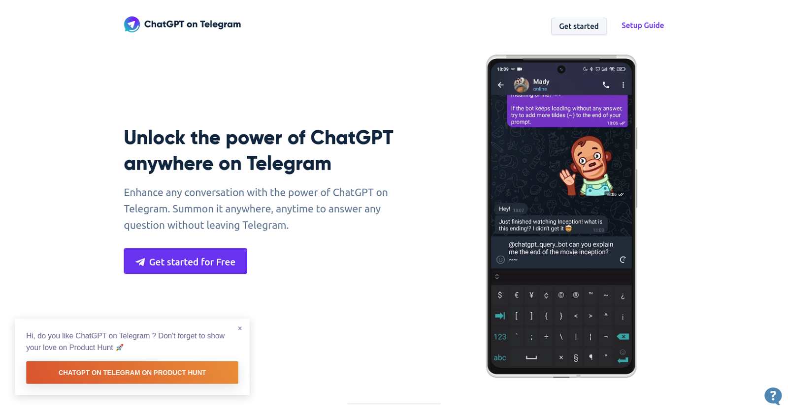 ChatGPT on Telegram image