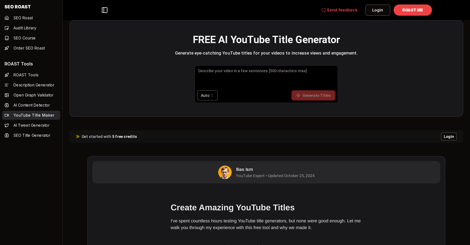 FREE AI YouTube Title Generator image