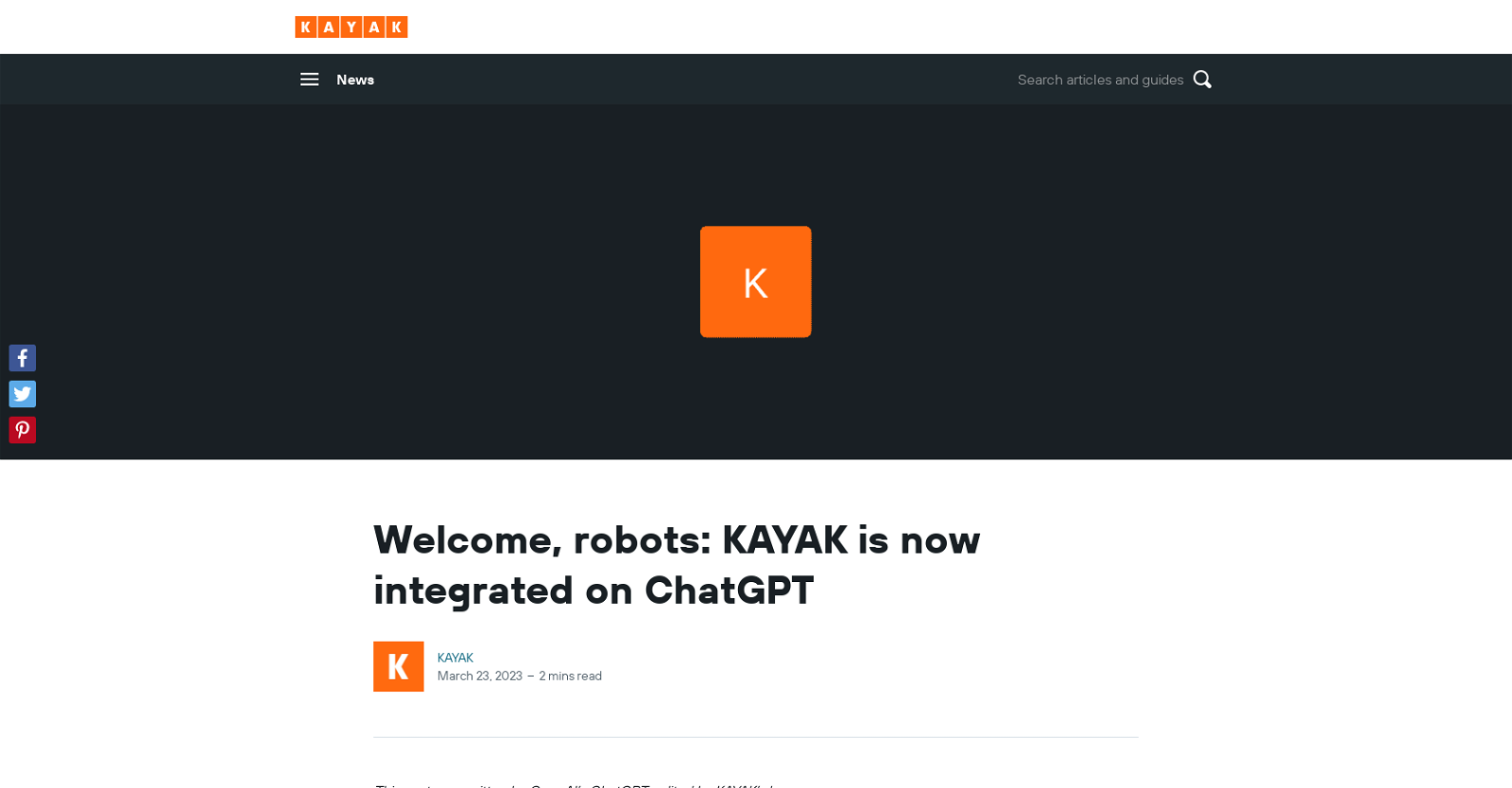 Kayak ChatGPT plugin image