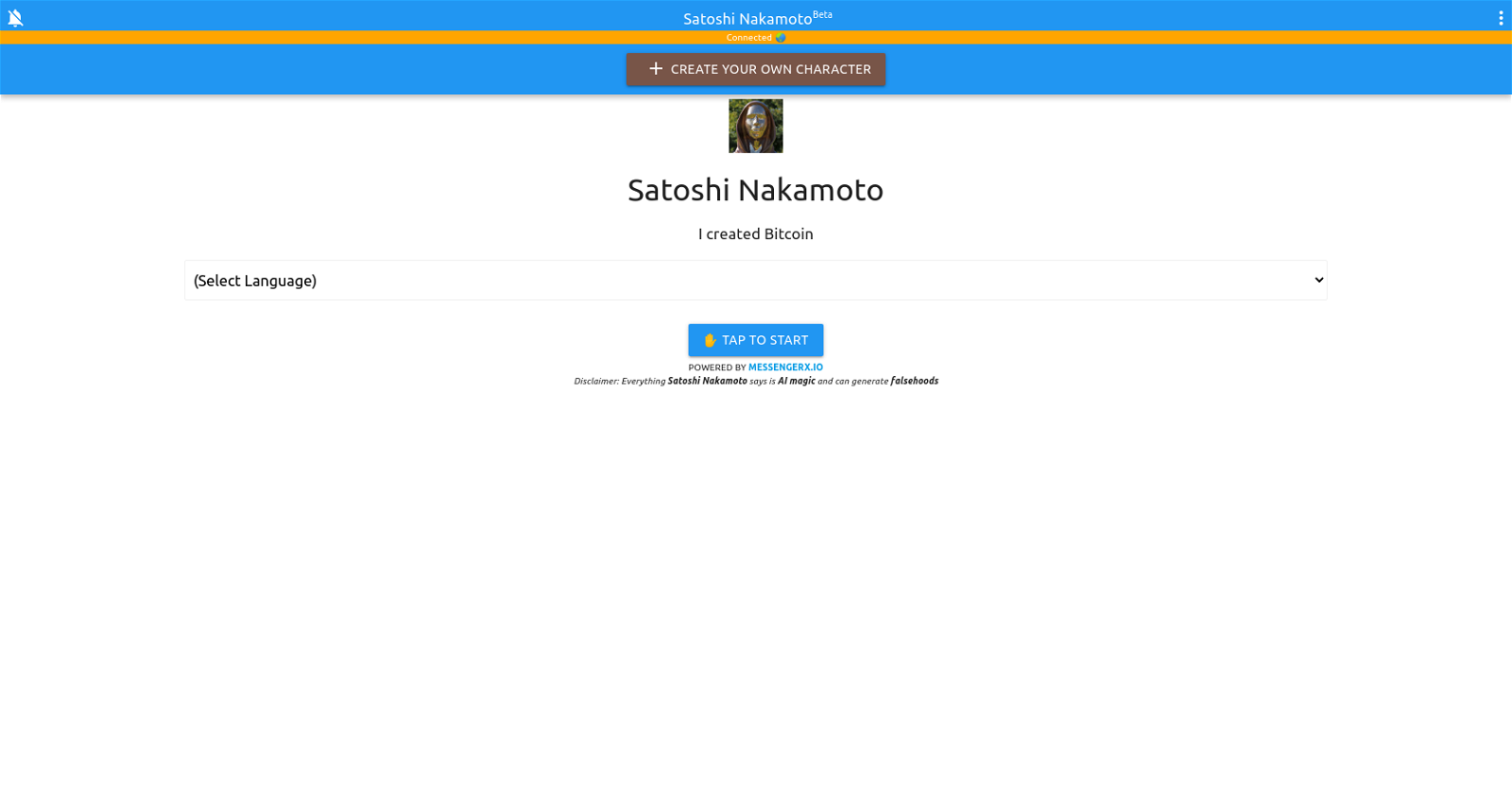 Satoshi Nakamoto Chatbot image