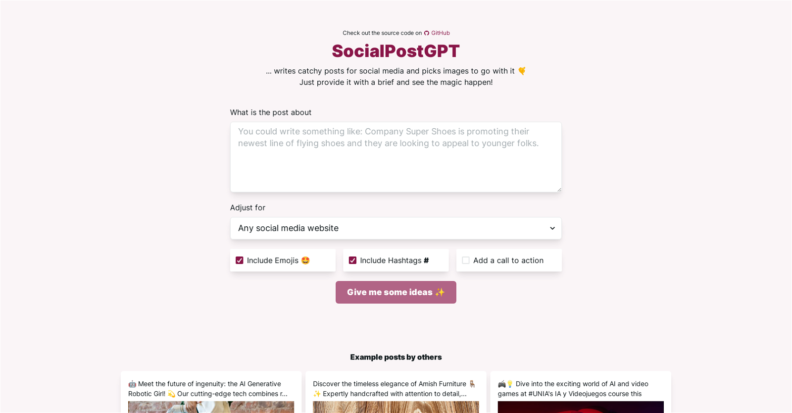 SocialPostGPT image